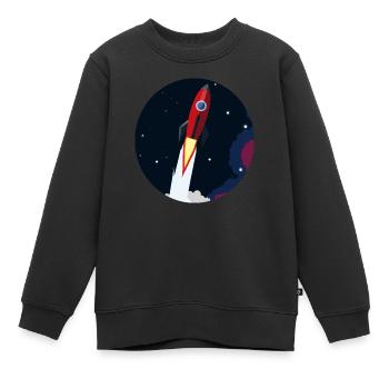 Rocket Go - Kinder Premium Organic Sweatshirt - Schwarz - Vorne - AI Model Kid Female (0cm)