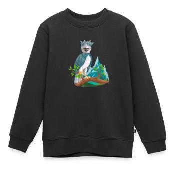 Harpyie Vogel auf Ast - Kinder Premium Organic Sweatshirt - Schwarz - Vorne - AI Model Kid Female (0cm)