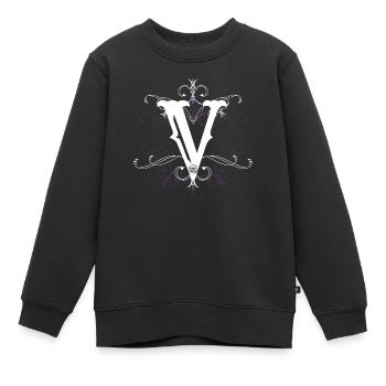 Point V(V)(v) - Kids Premium Organic Sweatshirt - black - Front - AI Model Kid Female (0cm)