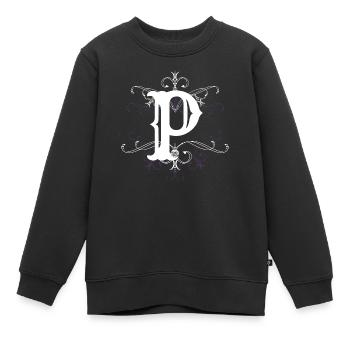 Letter P Letter P - Kids Premium Organic Sweatshirt - black - Front - AI Model Kid Female (0cm)