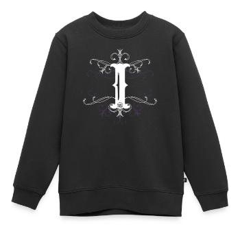Point I(i)(i) - Kids Premium Organic Sweatshirt - black - Front - AI Model Kid Female (0cm)