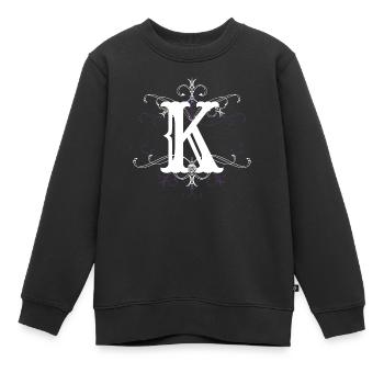 Letter K letter -K - Kids Premium Organic Sweatshirt - black - Front - AI Model Kid Female (0cm)
