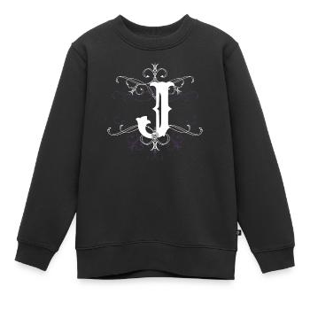 Letter J Letter J - Kids Premium Organic Sweatshirt - black - Front - AI Model Kid Female (0cm)