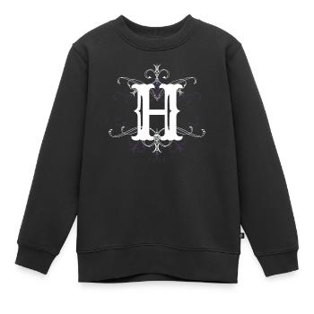 Letter H Letter H - Kids Premium Organic Sweatshirt - black - Front - AI Model Kid Female (0cm)