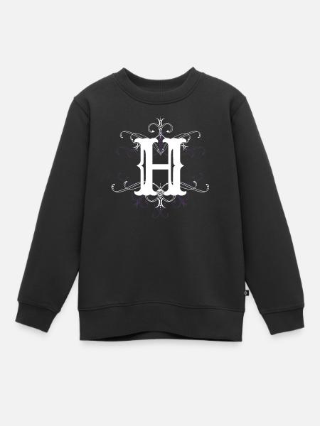 Buchstabe H Buchstabe-H - Kinder Premium Organic Sweatshirt - Schwarz