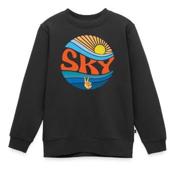 Sky Shirt Vintage Sunset Sky Groovy Tie Dye - Kinder Premium Organic Sweatshirt - Schwarz - Vorne - AI Model Kid Female (0cm)