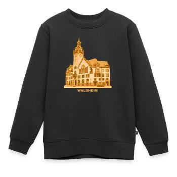 Waldheim Rathaus - Kinder Premium Organic Sweatshirt - Schwarz - Vorne - AI Model Kid Female (0cm)