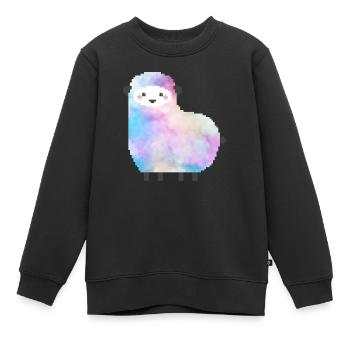 Süßes Schaf Pixelart - Kinder Premium Organic Sweatshirt - Schwarz - Vorne - AI Model Kid Female (0cm)