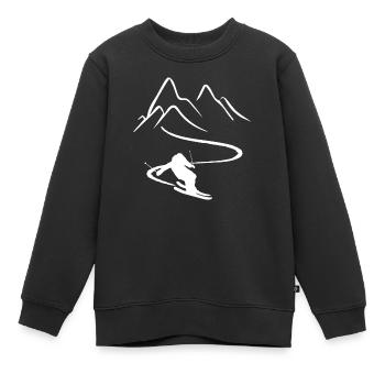 Ski Ski Motif de ski pour les skieurs - Sweat Premium enfant bio - noir - Devant - AI Model Kid Female (0cm)