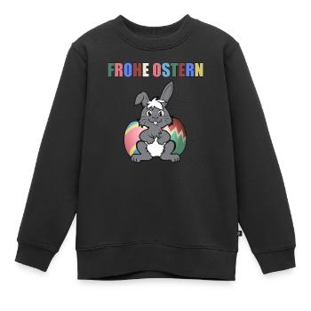 FROHE OSTERN - Kinder Premium Organic Sweatshirt - Schwarz - Vorne - AI Model Kid Female (0cm)