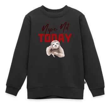 Wartendes Faultier. Nein. Heute nicht. - Kinder Premium Organic Sweatshirt - Schwarz - Vorne - AI Model Kid Female (0cm)