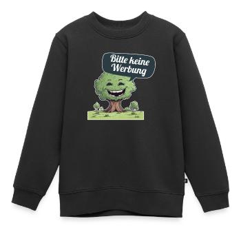 Bitte keine Werbung sagt der Baum - Kinder Premium Organic Sweatshirt - Schwarz - Vorne - AI Model Kid Female (0cm)
