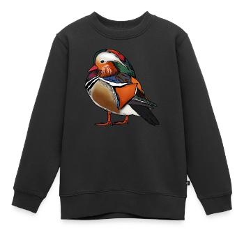 Mandarinente farbig - Kinder Premium Organic Sweatshirt - Schwarz - Vorne - AI Model Kid Female (0cm)