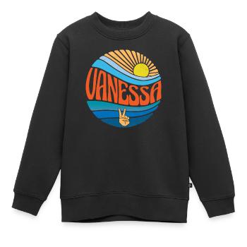 Vanessa Shirt Vintage Sunset Vanessa Groovy Krawatte - Kinder Premium Organic Sweatshirt - Schwarz - Vorne - AI Model Kid Female (0cm)