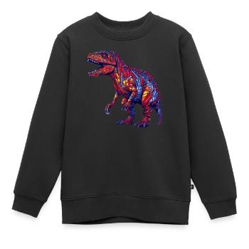 Dinosaures aux couleurs vives et vives - Sweat Premium enfant bio - noir - Devant - AI Model Kid Female (0cm)