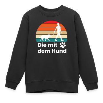 Dog Hund - Kinder Premium Organic Sweatshirt - Schwarz - Vorne - AI Model Kid Female (0cm)
