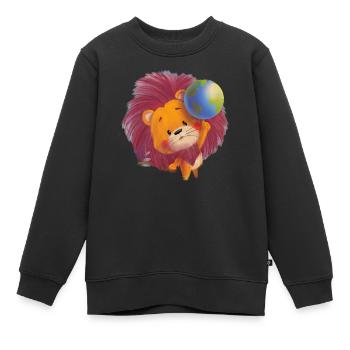 Lio Löwe und die Welt - Kinder Premium Organic Sweatshirt - Schwarz - Vorne - AI Model Kid Female (0cm)