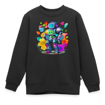 Robot - Kinder Premium Organic Sweatshirt - Schwarz - Vorne - AI Model Kid Female (0cm)
