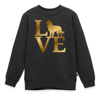 Amour des bergers australiens - Sweat Premium enfant bio - noir - Devant - AI Model Kid Female (0cm)