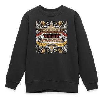 Folklore africain - Sweat Premium enfant bio - noir - Devant - AI Model Kid Female (0cm)
