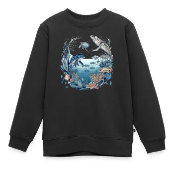 Kreaturen des Meeres - Kinder Premium Organic Sweatshirt - Schwarz - Vorne - AI Model Kid Female (0cm)