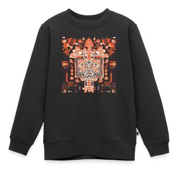 Motif Inca - Sweat Premium enfant bio - noir - Devant - AI Model Kid Female (0cm)