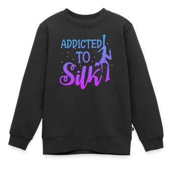 Addicted to Silk | Aerial Dancing - Kinder Premium Organic Sweatshirt - Schwarz - Vorne - AI Model Kid Female (0cm)