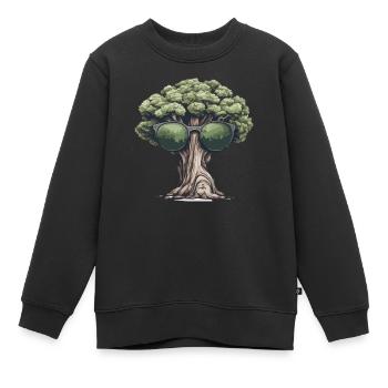 Arbre avec des lunettes de soleil - Sweat Premium enfant bio - noir - Devant - AI Model Kid Female (0cm)