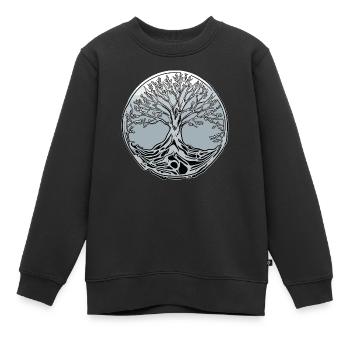 Arbre d’argent - Sweat Premium enfant bio - noir - Devant - AI Model Kid Female (0cm)