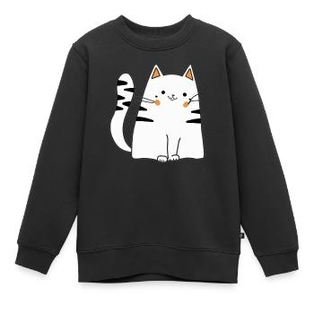 Cute cat - Kids Premium Organic Sweatshirt - black - Front - AI Model Kid Female (0cm)