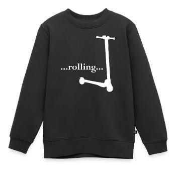 E-Scooter Roller Scooter - Sweat Premium enfant bio - noir - Devant - AI Model Kid Female (0cm)
