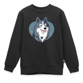 Hundeliebe - Kinder Premium Organic Sweatshirt - Schwarz - Vorne - AI Model Kid Female (0cm)