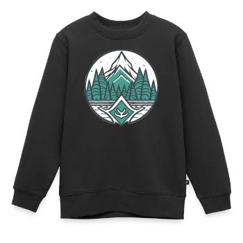 Symphonie de la nature - Sweat Premium enfant bio - noir - Devant - AI Model Kid Female (0cm)