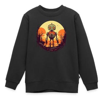 Robot - Kinder Premium Organic Sweatshirt - Schwarz - Vorne - AI Model Kid Female (0cm)