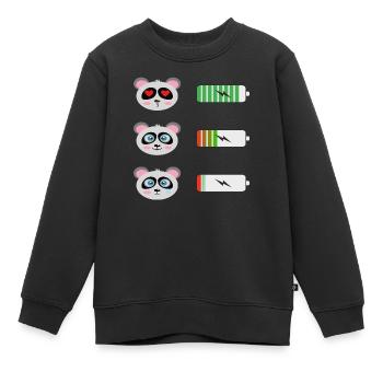 Chemise Panda Battery - Sweat Premium enfant bio - noir - Devant - AI Model Kid Female (0cm)