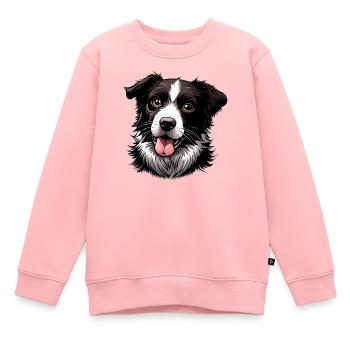 Border Collie - Kinder Premium Organic Sweatshirt - Rosa - Vorne - AI Model Kid Female (0cm)