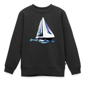 voilier voilier voilier voilier voilier voilier - Sweat Premium enfant bio - noir - Devant - AI Model Kid Female (0cm)