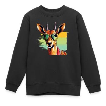 Mokka l'antilope - Sweat Premium enfant bio - noir - Devant - AI Model Kid Female (0cm)