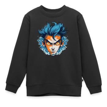 Sapphire Fury: Entfessle deine innere Kraft - Kinder Premium Organic Sweatshirt - Schwarz - Vorne - AI Model Kid Female (0cm)