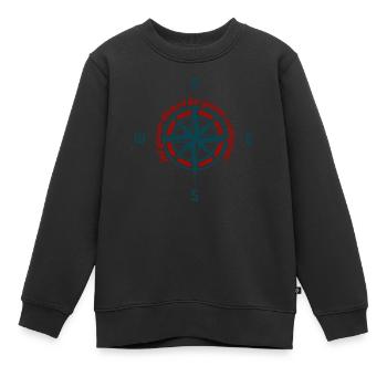 Lass dein Herz dein Kompass sein. - Kinder Premium Organic Sweatshirt - Schwarz - Vorne - AI Model Kid Female (0cm)