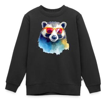 Keke der Dachs - Kinder Premium Organic Sweatshirt - Schwarz - Vorne - AI Model Kid Female (0cm)