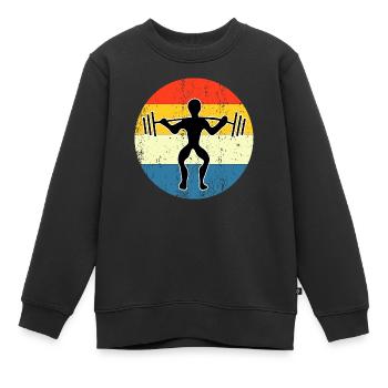 Retro Vintage workout Sunset Design - Kinder Premium Organic Sweatshirt - Schwarz - Vorne - AI Model Kid Female (0cm)