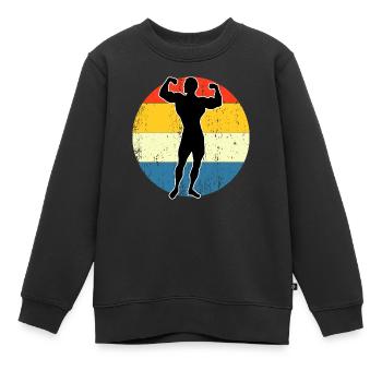 Retro Vintage workout Sunset Design - Kinder Premium Organic Sweatshirt - Schwarz - Vorne - AI Model Kid Female (0cm)