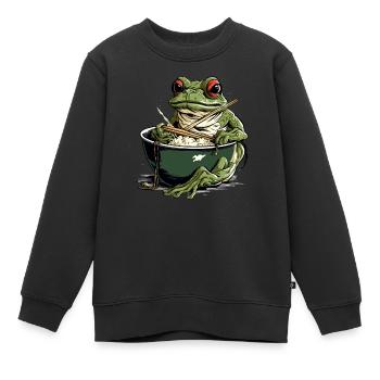 Bijou la grenouille - Sweat Premium enfant bio - noir - Devant - AI Model Kid Female (0cm)