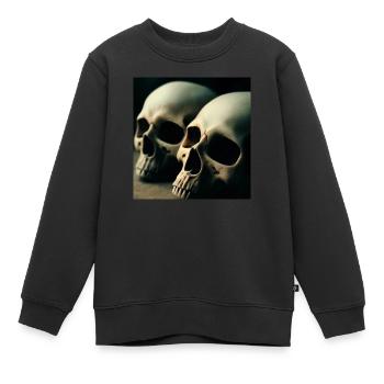 Toten kopf disgn - Sweat Premium enfant bio - noir - Devant - AI Model Kid Female (0cm)