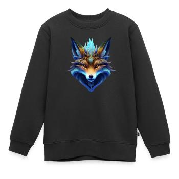 Fuchs - Kinder Premium Organic Sweatshirt - Schwarz - Vorne - AI Model Kid Female (0cm)