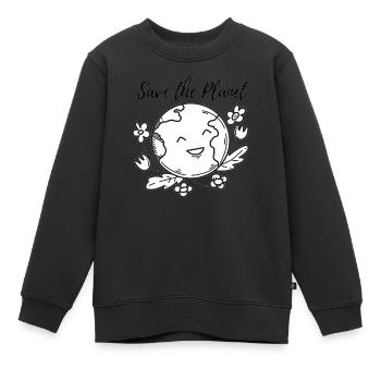 Save the Planet - Kinder Premium Organic Sweatshirt - Schwarz - Vorne - AI Model Kid Female (0cm)