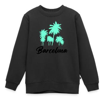 barcelona - Kinder Premium Organic Sweatshirt - Schwarz - Vorne - AI Model Kid Female (0cm)