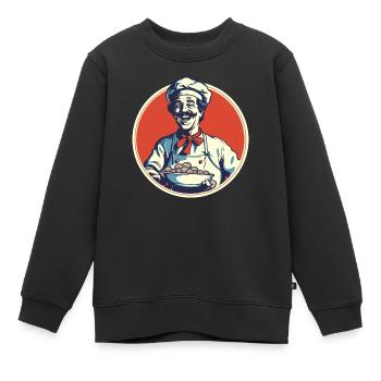 Italienischer Koch - Kinder Premium Organic Sweatshirt - Schwarz - Vorne - AI Model Kid Female (0cm)