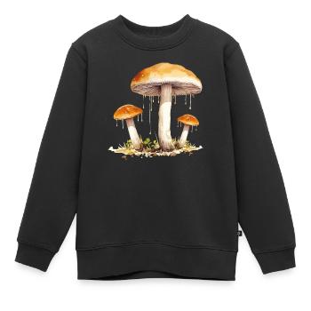 pilze - Kinder Premium Organic Sweatshirt - Schwarz - Vorne - AI Model Kid Female (0cm)